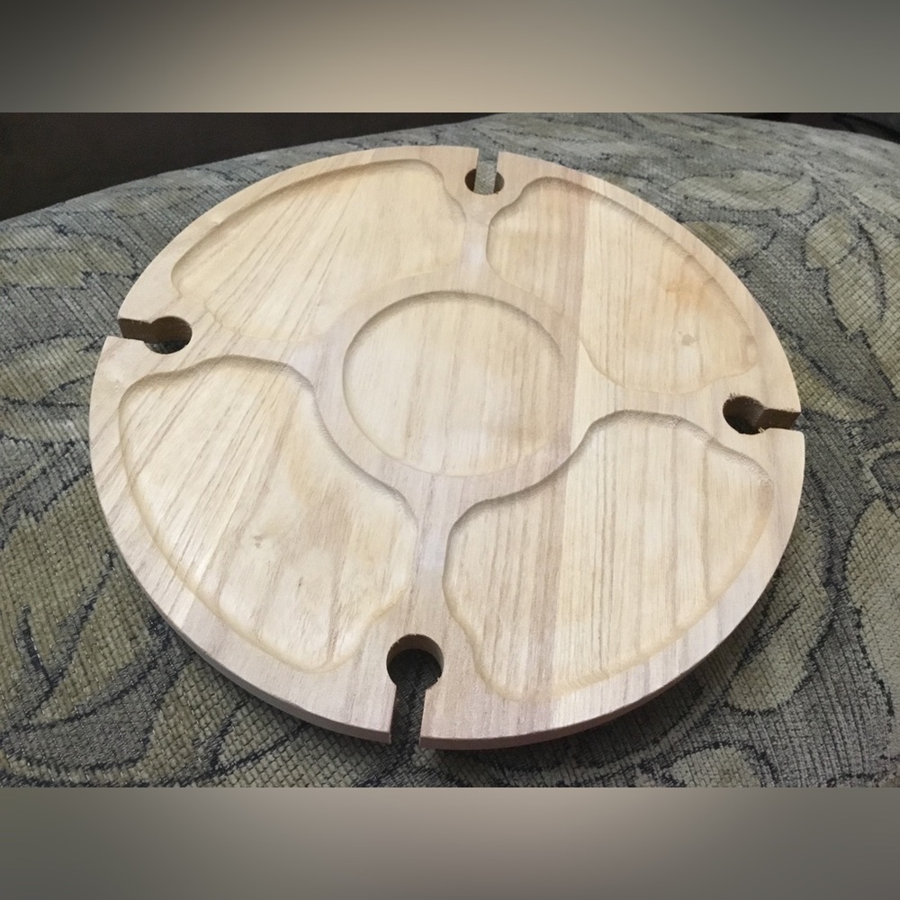 Natural Wood Wine & Snack Table